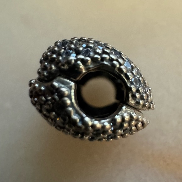 Pandora 925 Sterling Silver Open My Heart Clip w/ Clear CZ Stone - Picture 9 of 9